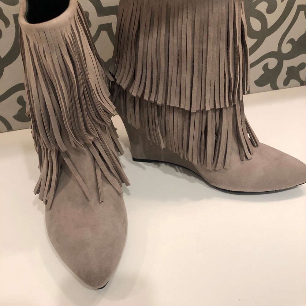 Elyse Walker Fringe Booties